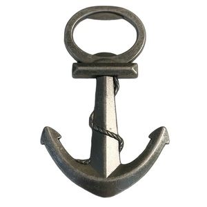 Silver metal nautical anchor shaped bottle opener